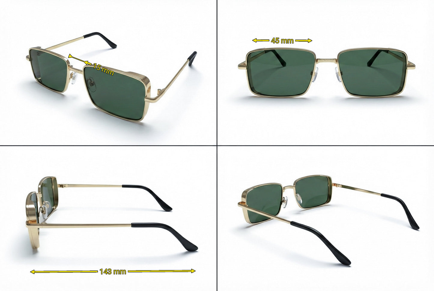 Gold Square Sunglasses