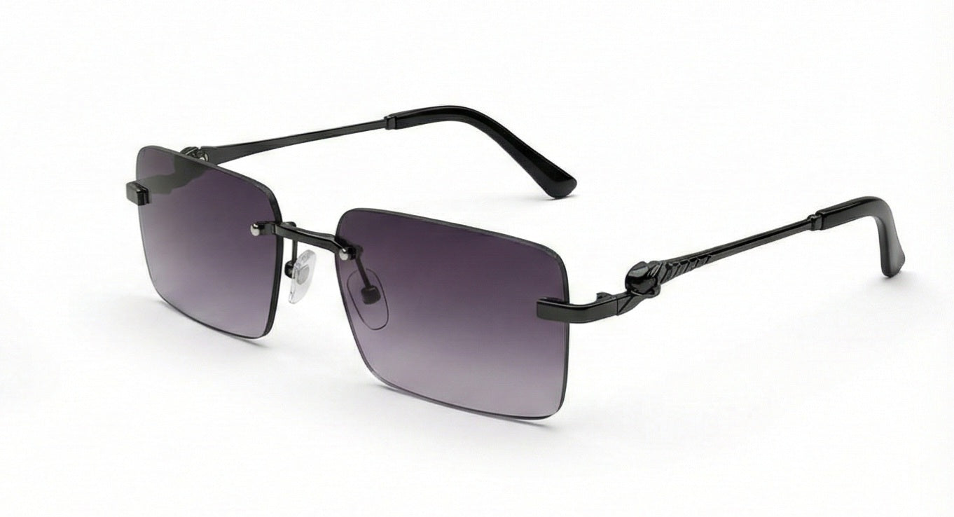 Rimless Square Brown Sunglasses