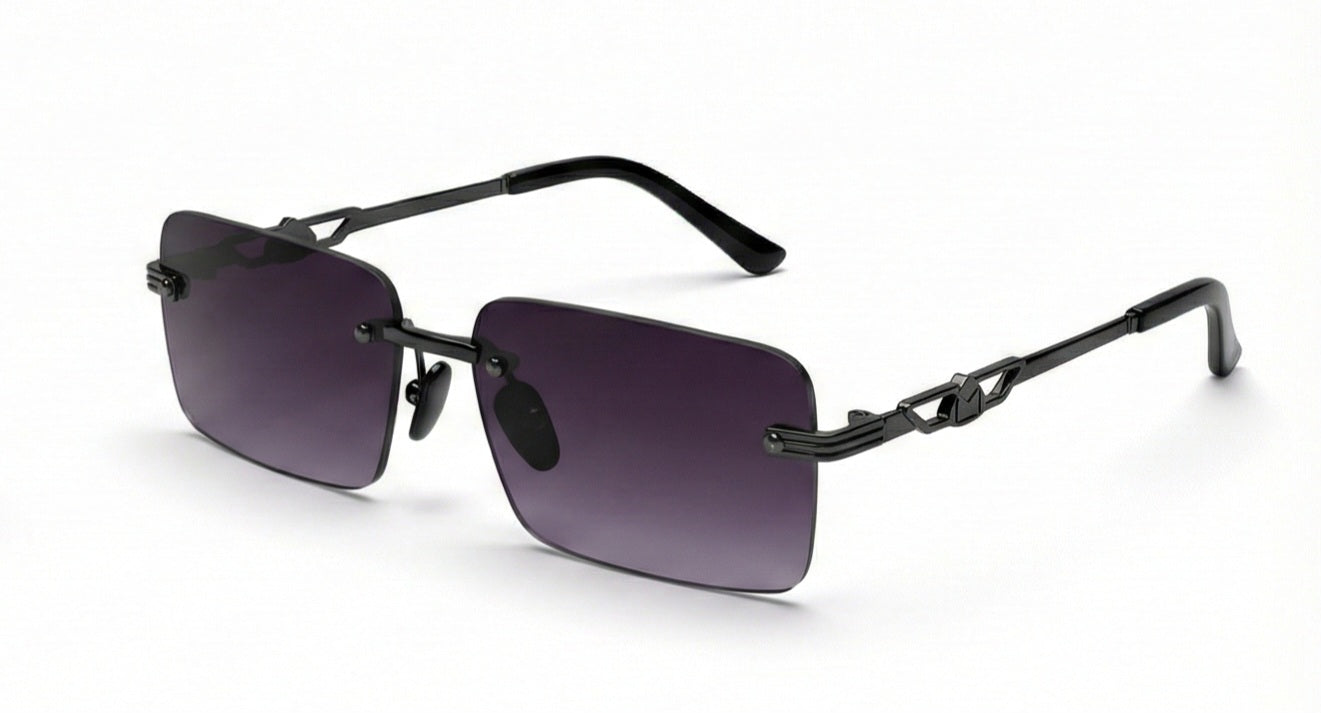 Rimless Square Brown Sunglasses