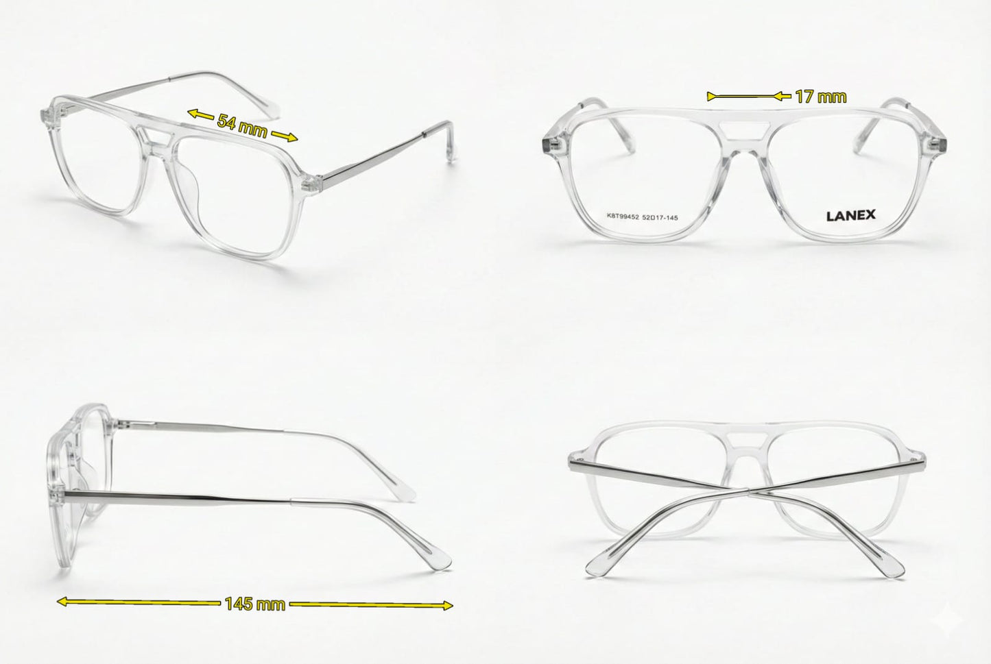 Clear Aviator Eyeglass Frame