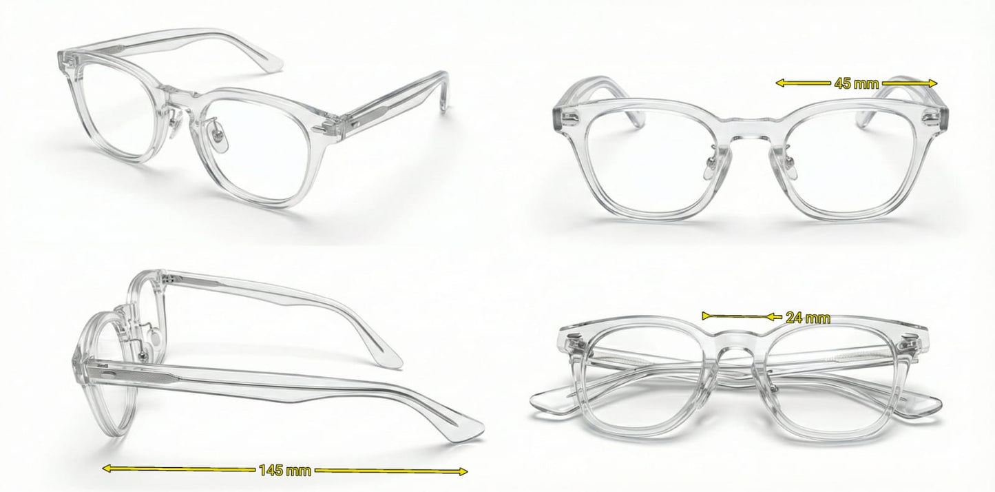 Clear Crystal Square Eyeglass Frame