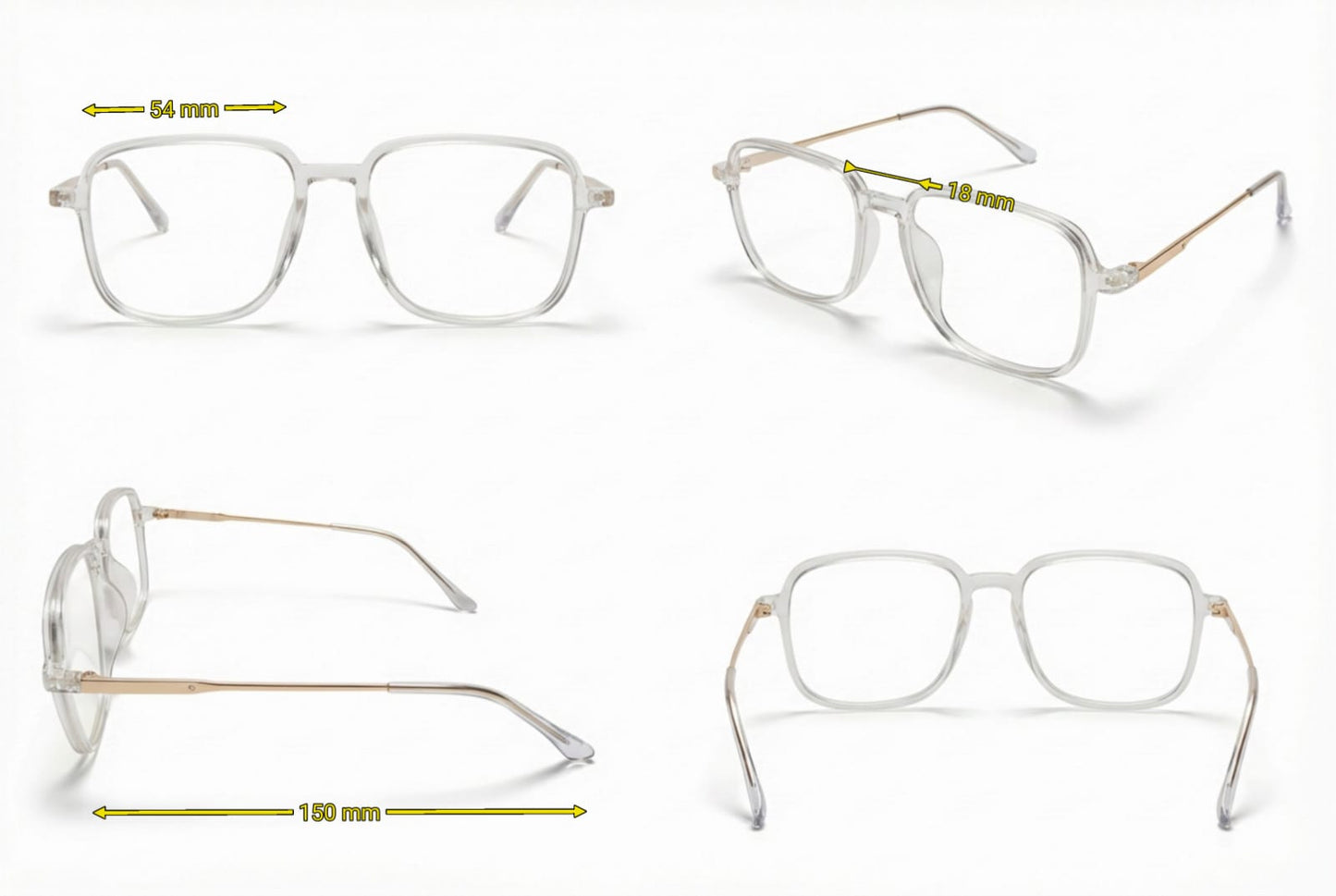 Clear & Gold Square Frame