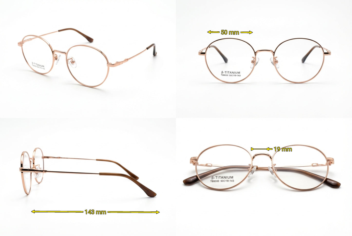 Rose Gold Round Eyeglasses