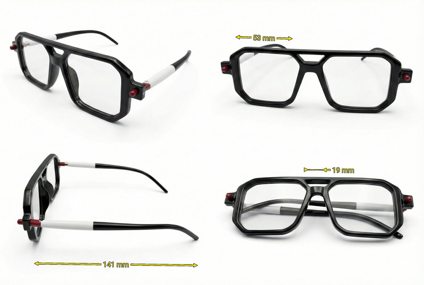 Bold Square Black Eyeglass Frame