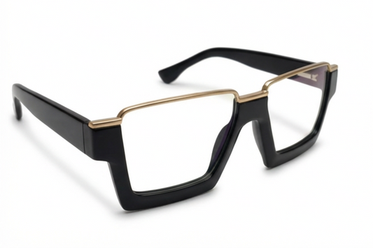 Black & Gold Geometric Eyeglasses