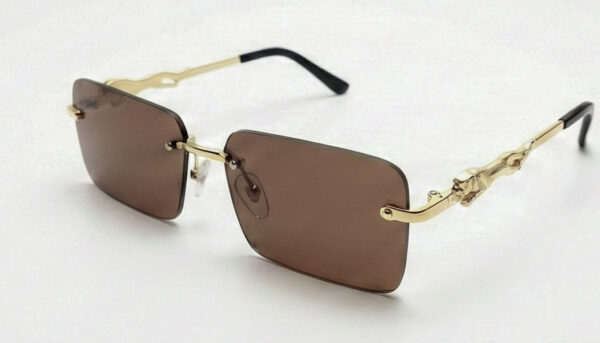 Rimless Square Brown Sunglasses