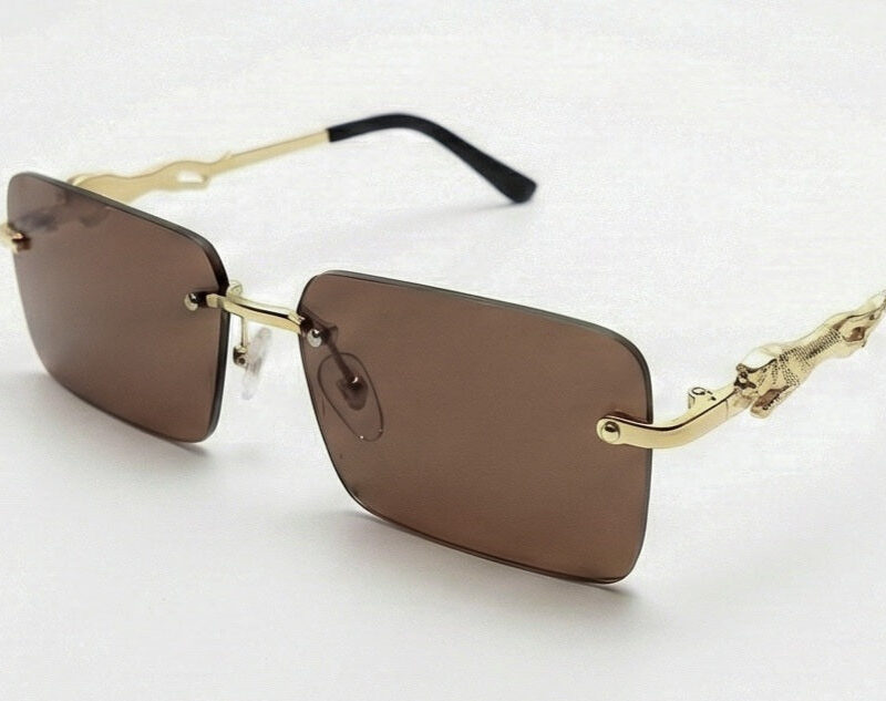 Rimless Square Brown Sunglasses