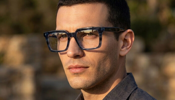 Smoky Blue Rectangular Frame
