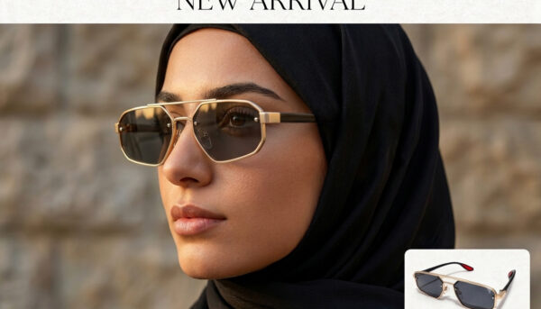 Gold Rectangular Sunglasses