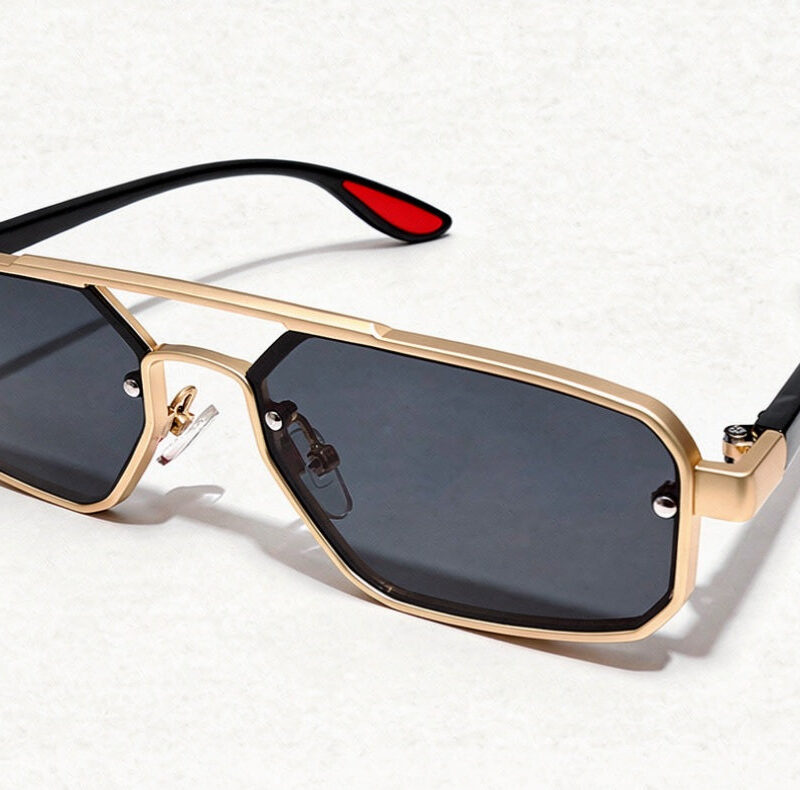 Gold Rectangular Sunglasses