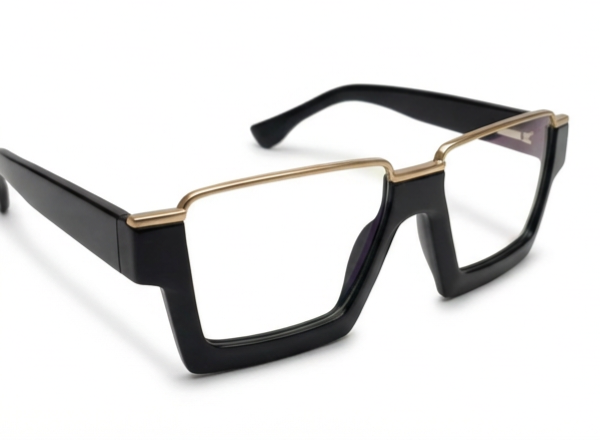 Black & Gold Geometric Eyeglasses