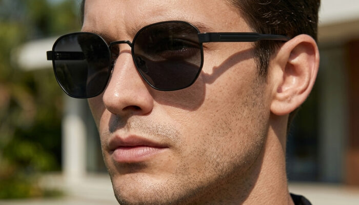 Bronze Geometric Sunglasses