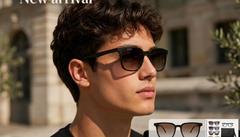 Black with Brown 5Clip on Sunglasses