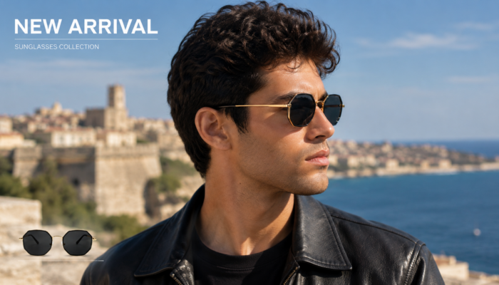 Black & Gold Metal Sunglasses